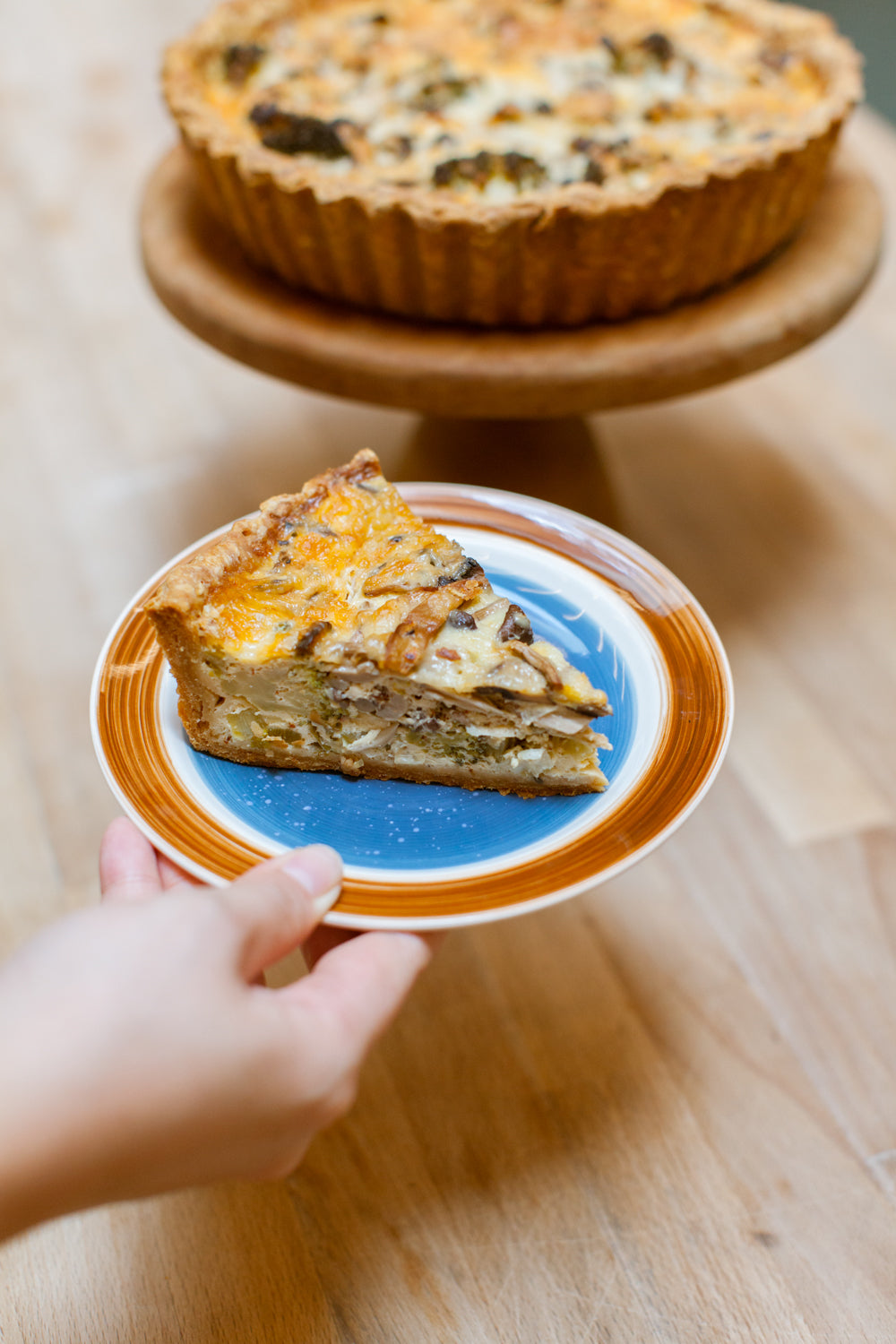 Mushroom Broccoli Quiche